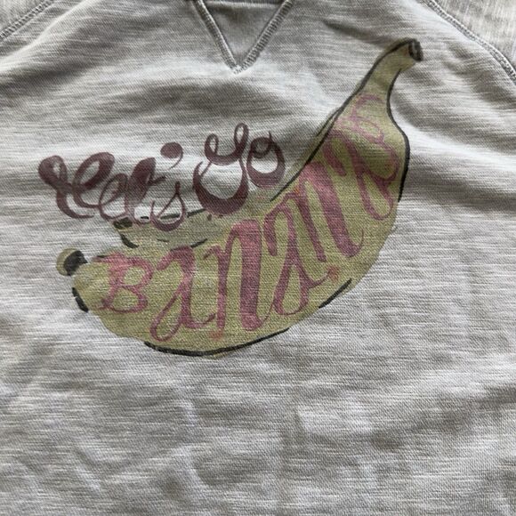 Anthropologie Saturday Sunday Sweatshirt Women's L Gray Burnout Let's Go Bananas - Picture 10 of 15